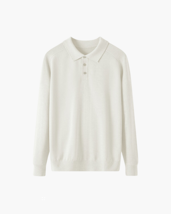 100% Wool Long Sleeve Polo Shirt