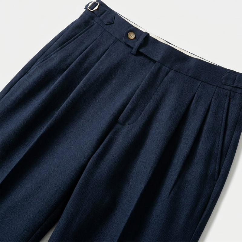 Double Pleat Trousers with Side Adjusters