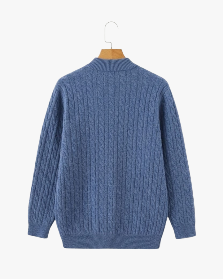 Harlan Cable-Knit Half-Zip Sweater