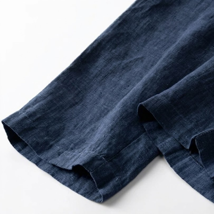 Relaxed Tapered Linen Trousers with Drawstring Waist