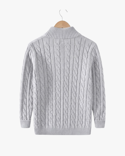Cable Knit Quarter-Zip Sweater