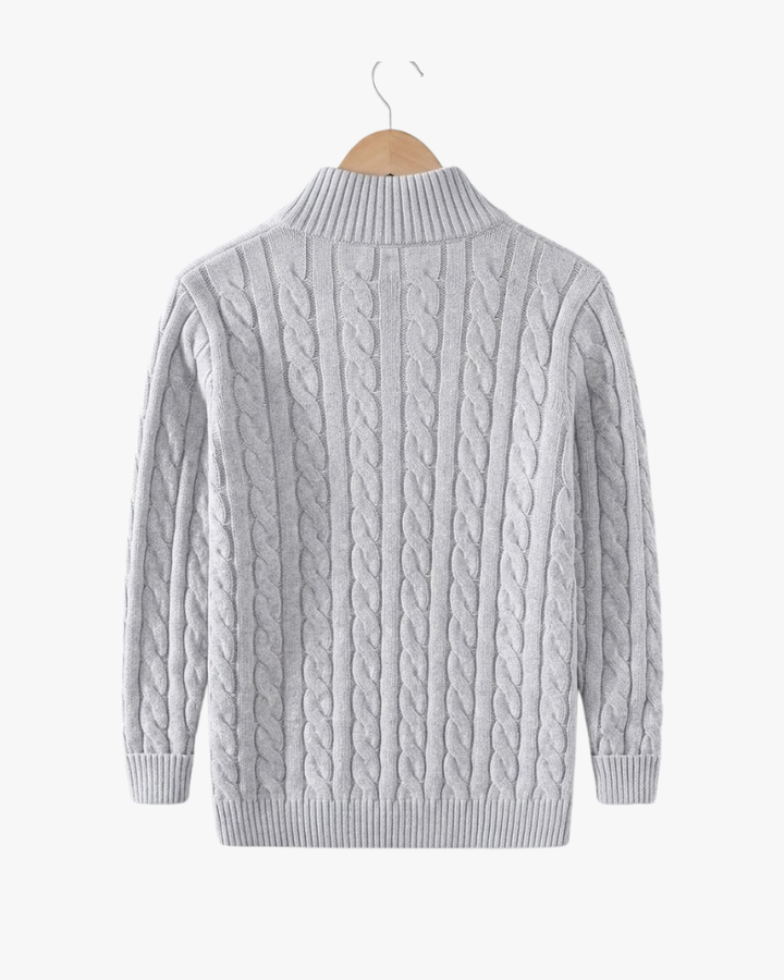 Cable Knit Quarter-Zip Sweater