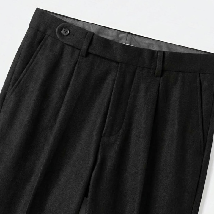 Single-Pleat Wool Blend Trousers