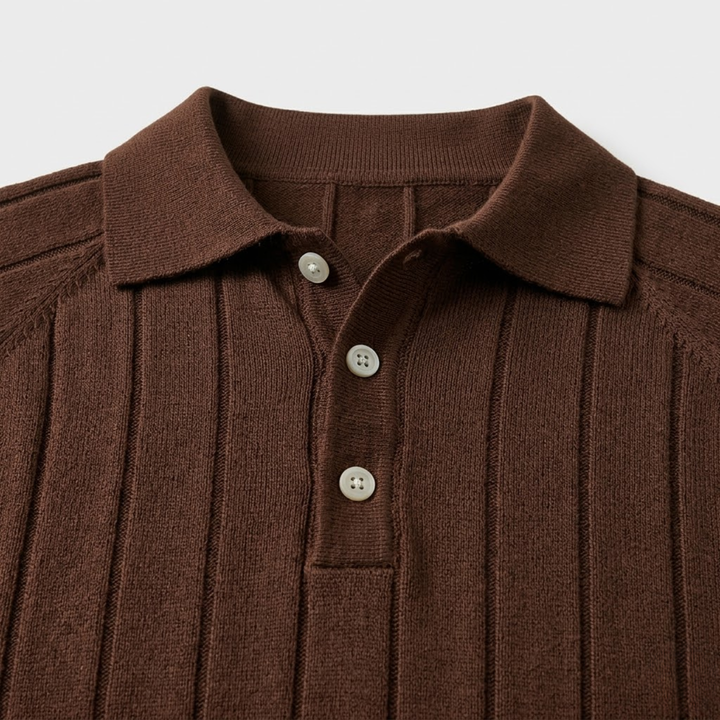 Massimo Premium Ribbed Knit Polo Shirt
