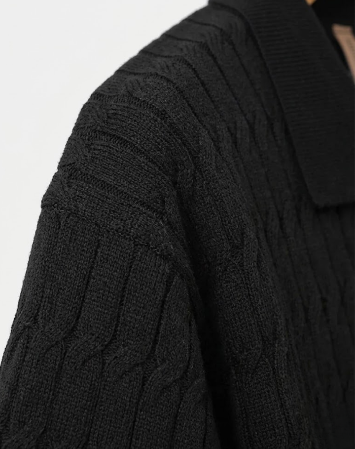 Textured Knit Polo Shirt