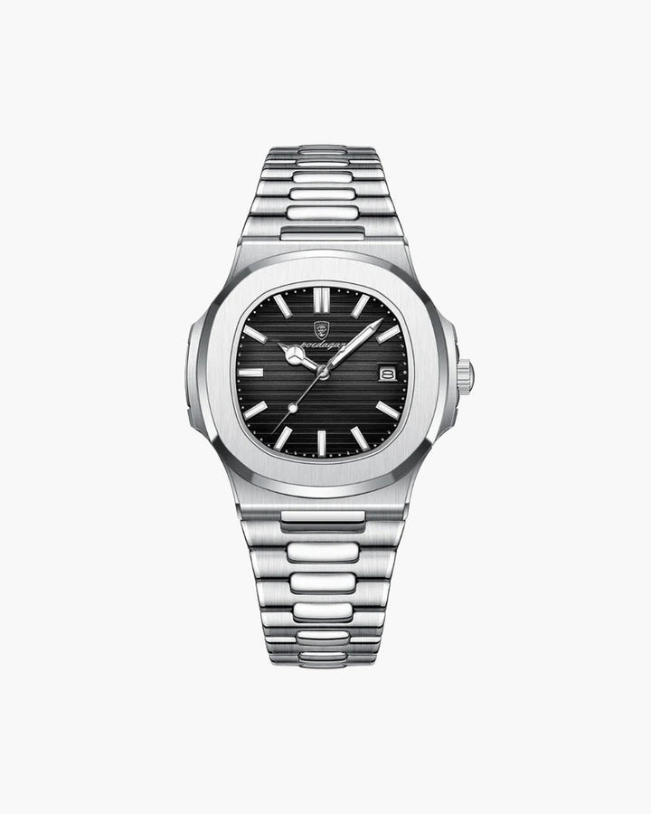 Geneva Classic Stainless Steel Water-Resistant Watch