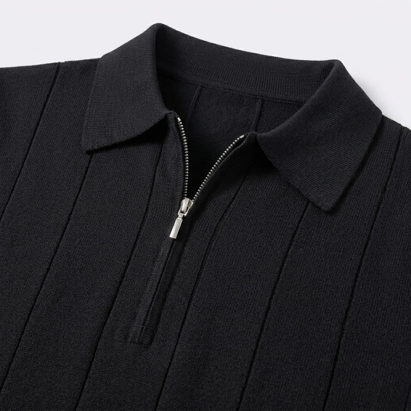 Adonis Pleated Knit Polo Shirt