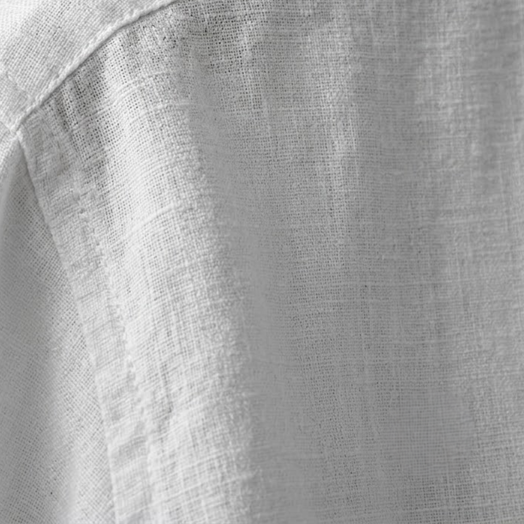 Lightweight Linen Shirt with Spread Collar