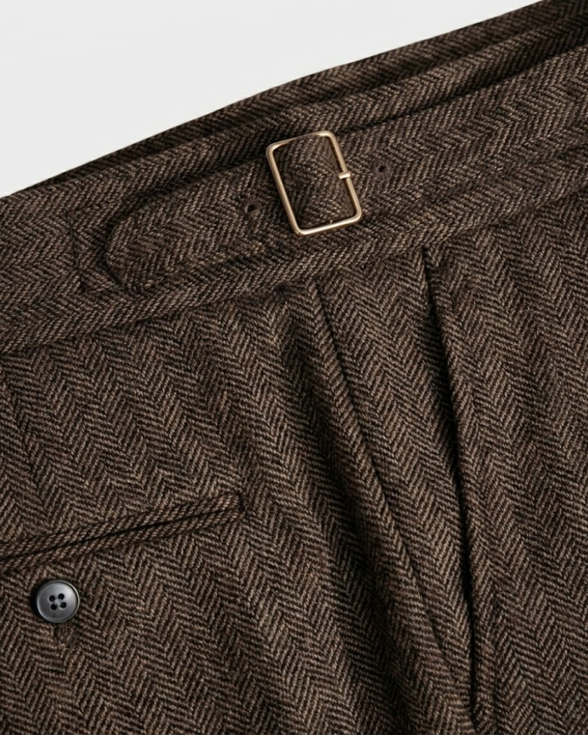 High-Rise Wool Blend Tailored Trousers