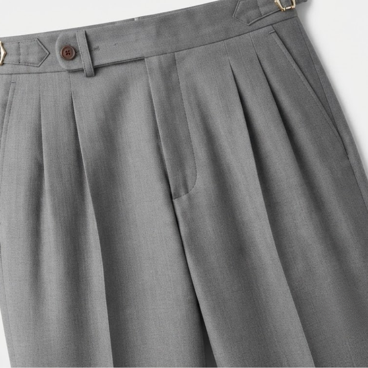 Double-Pleat Relaxed Tapered Pants