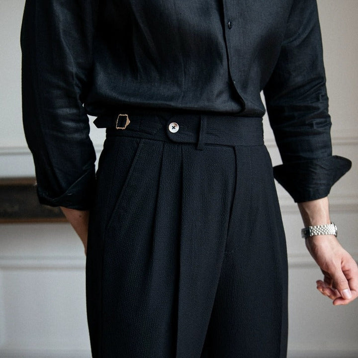 Nicolas Lightweight Seersucker Trousers