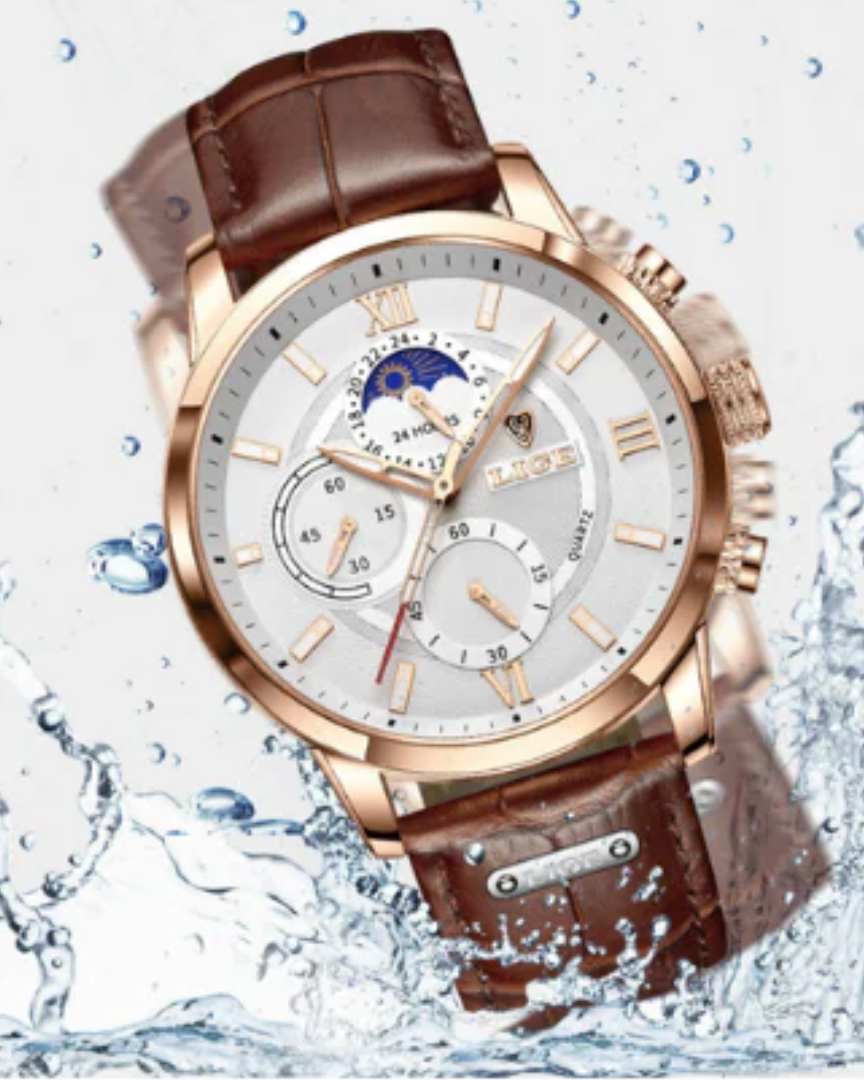 Alden Elegant Chronograph Moonphase Watch – Precision Timepiece