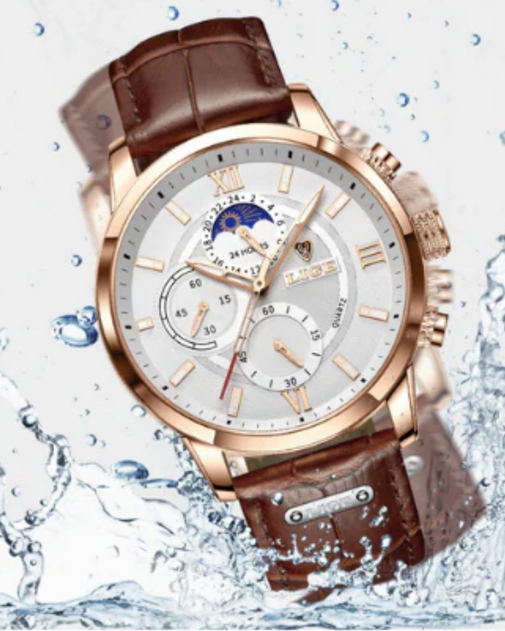 Alden Elegant Chronograph Moonphase Watch – Precision Timepiece