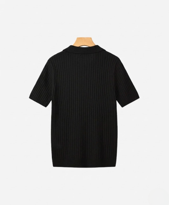 Classic Structured Knit Polo Shirt
