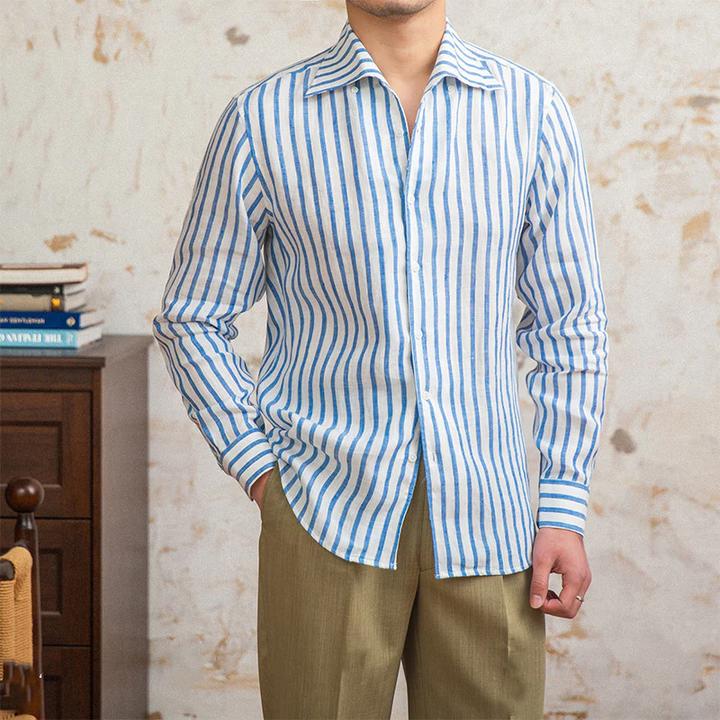 Lorenzo Classic Striped Linen Shirt