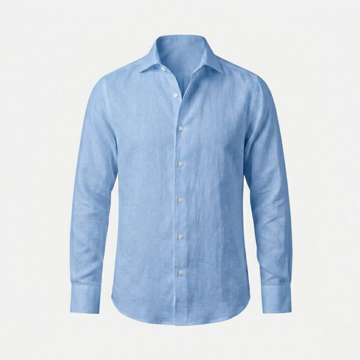 Lightweight Linen Shirt with Spread Collar
