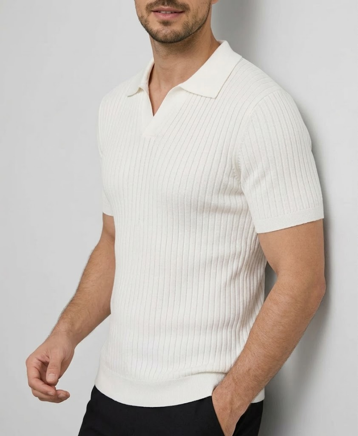 Classic Structured Knit Polo Shirt