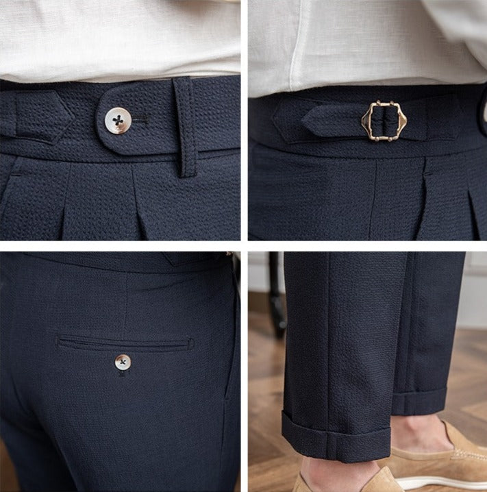 Nicolas Lightweight Seersucker Trousers