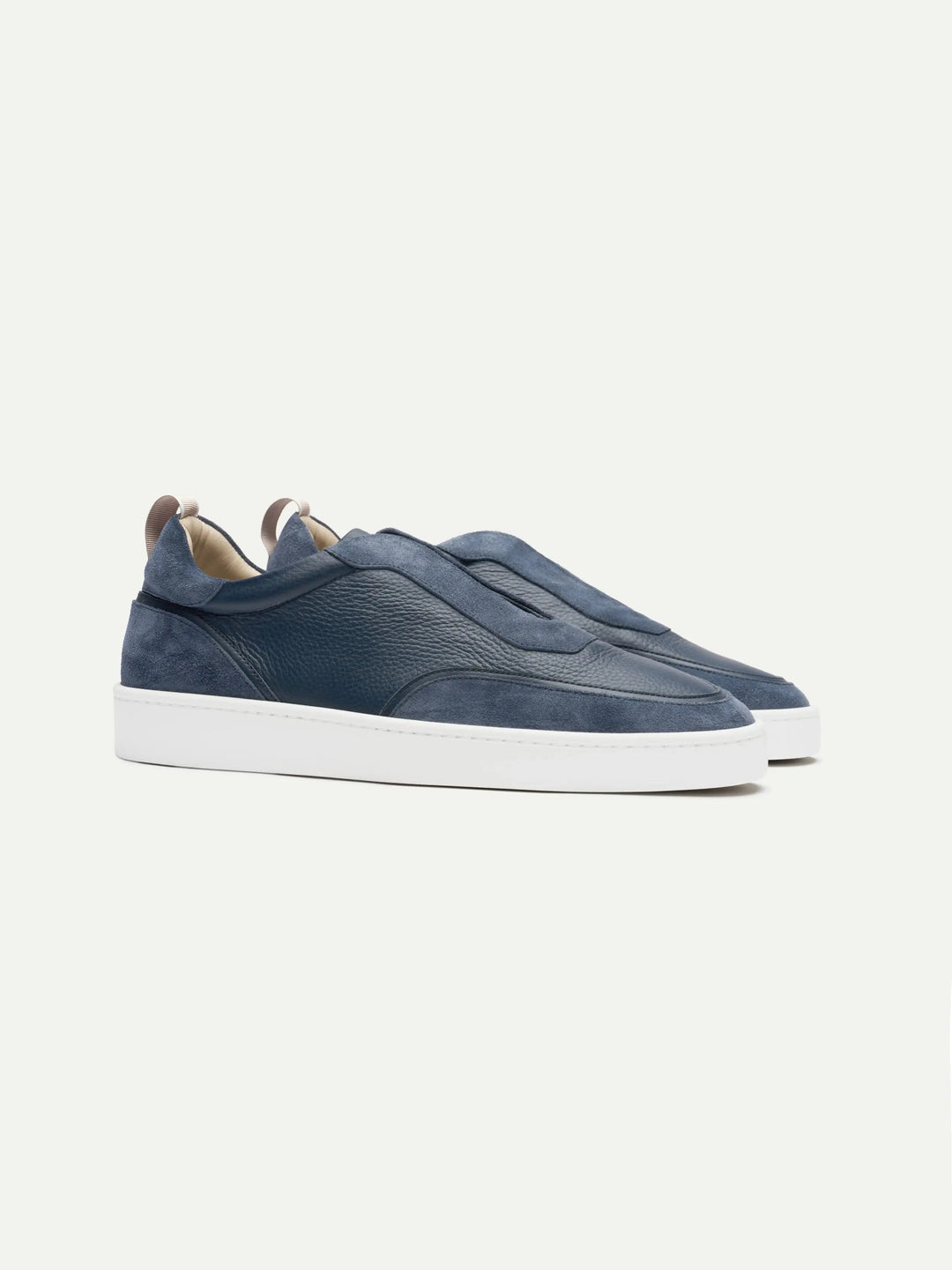 Leather and Suede Sneakers Blue