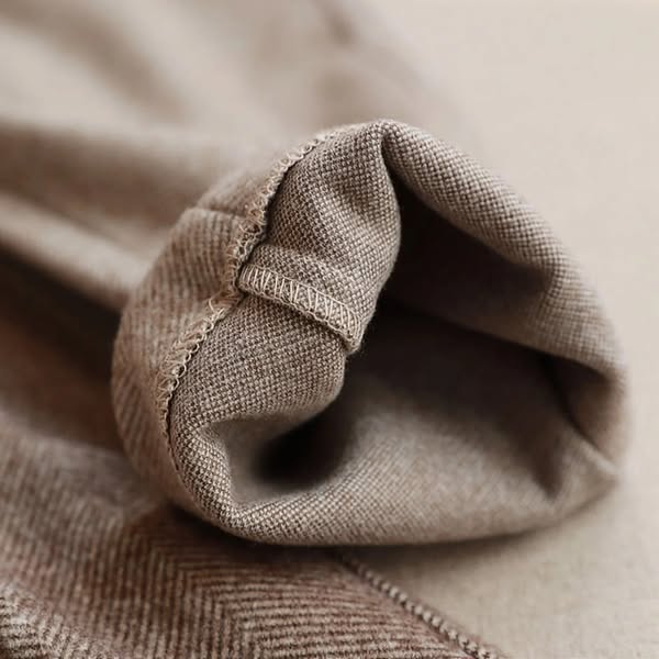 Tailored Tapered Herringbone Trousers