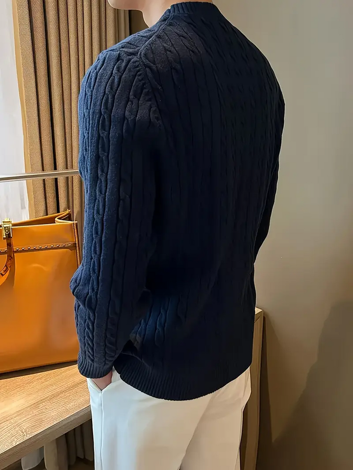Classic Cable Knit Crewneck Sweater