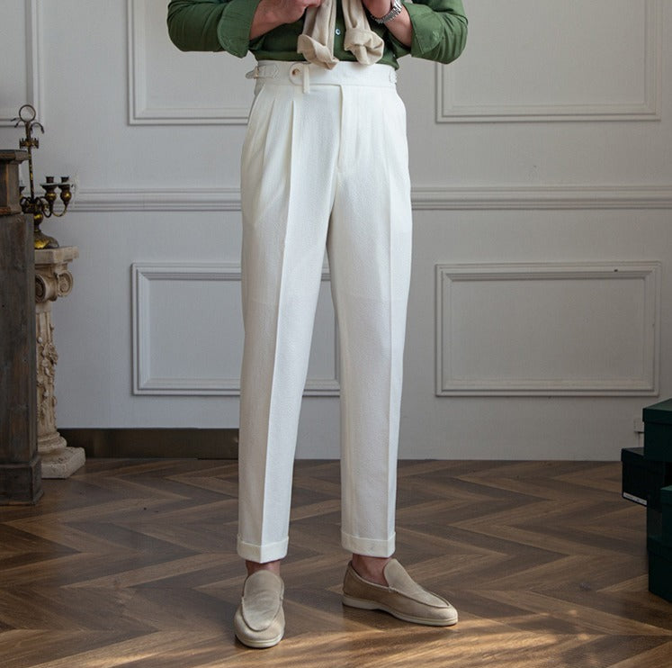 Nicolas Lightweight Seersucker Trousers