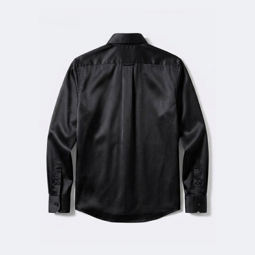 Stretch Cotton Classic Shirt with Semi-Spread Collar