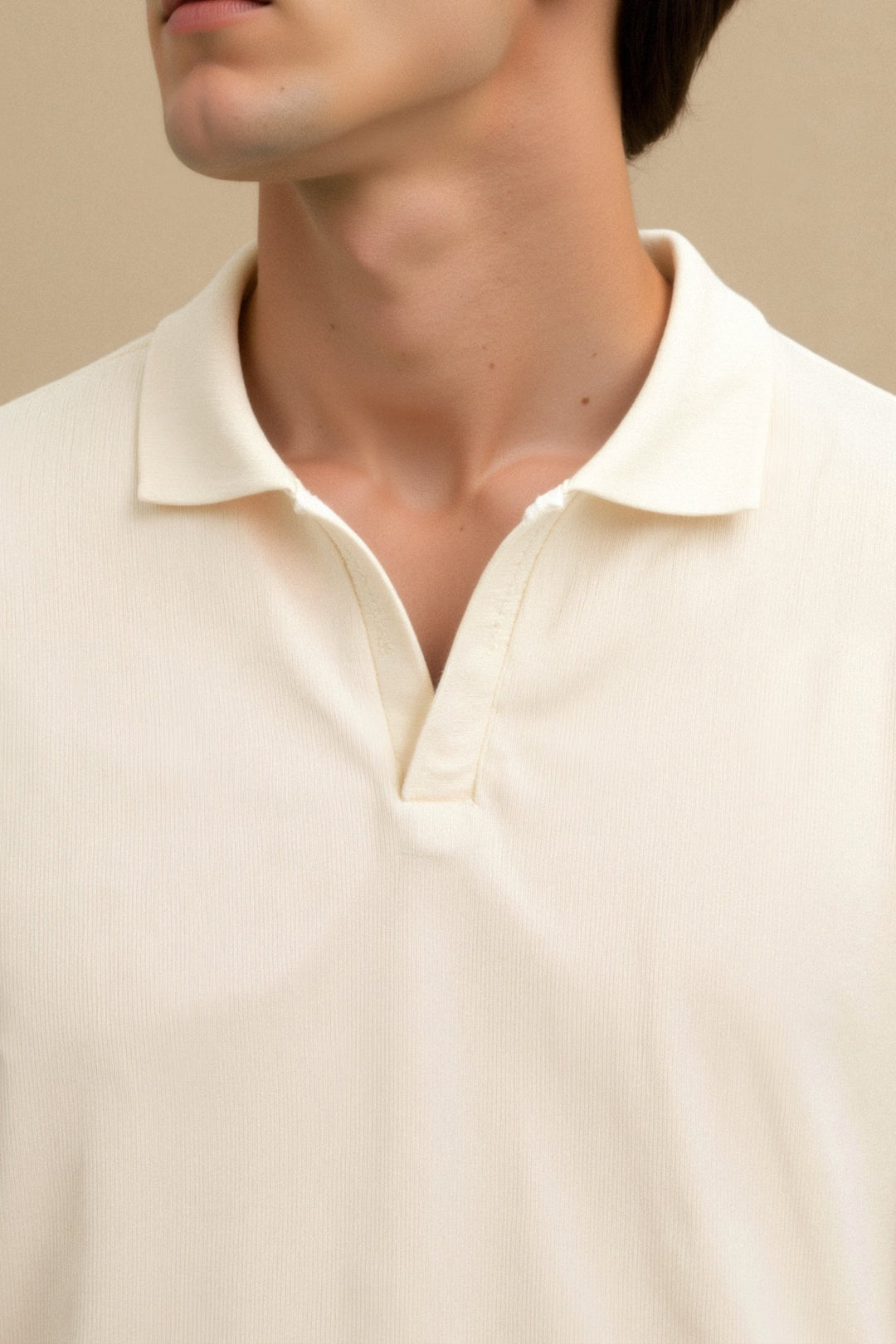 LEON Premium Knit Open-Collar Polo Shirt