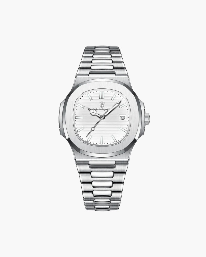 Geneva Classic Stainless Steel Water-Resistant Watch