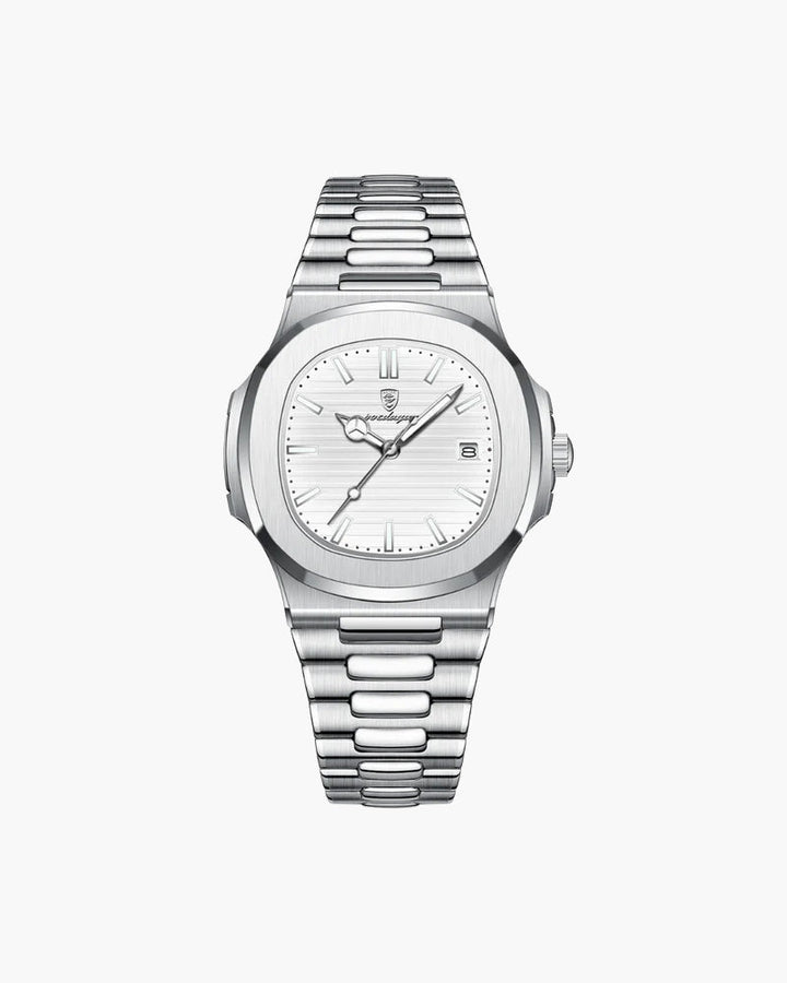 Geneva Classic Stainless Steel Water-Resistant Watch
