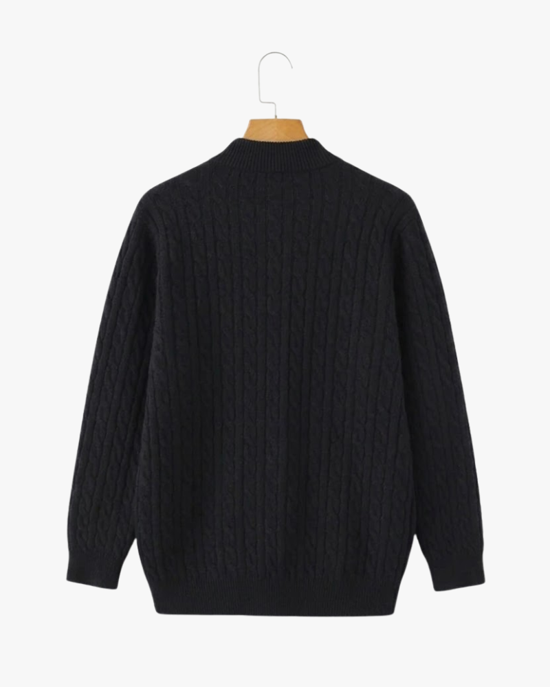 Harlan Cable-Knit Half-Zip Sweater