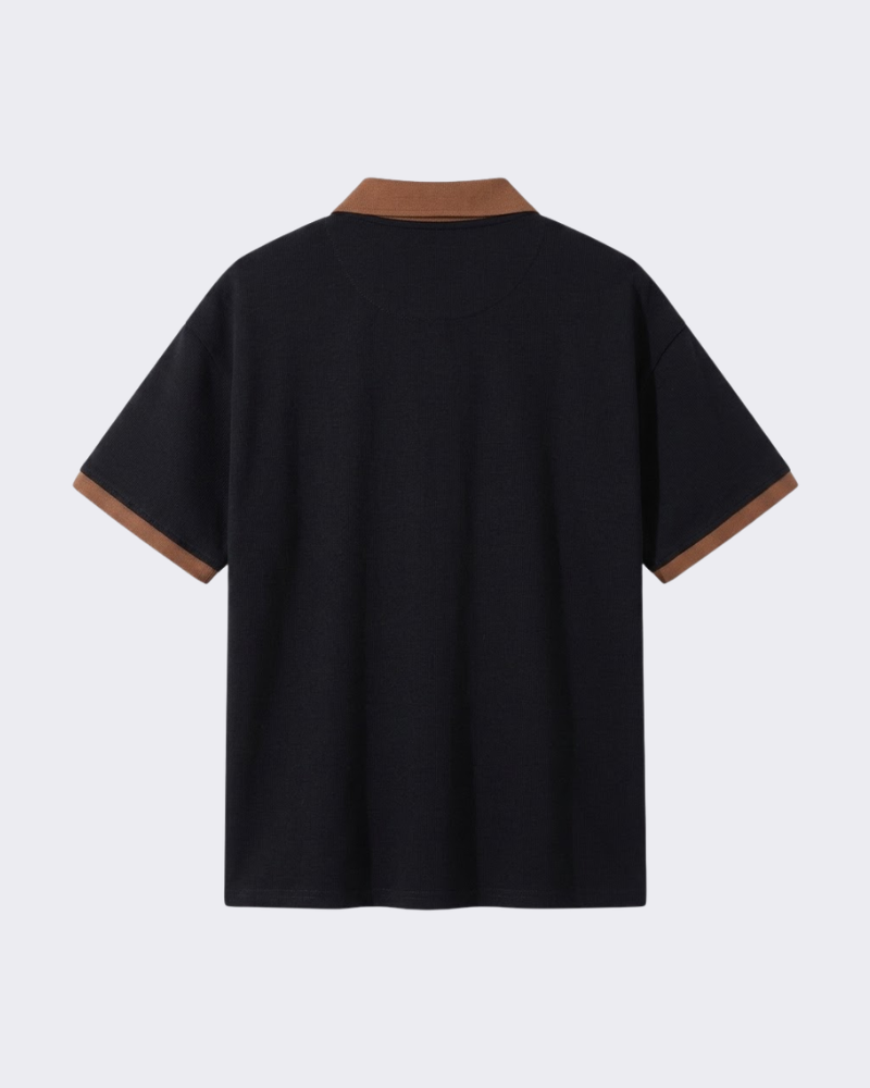 Evan Contrast-Knit Polo Shirt
