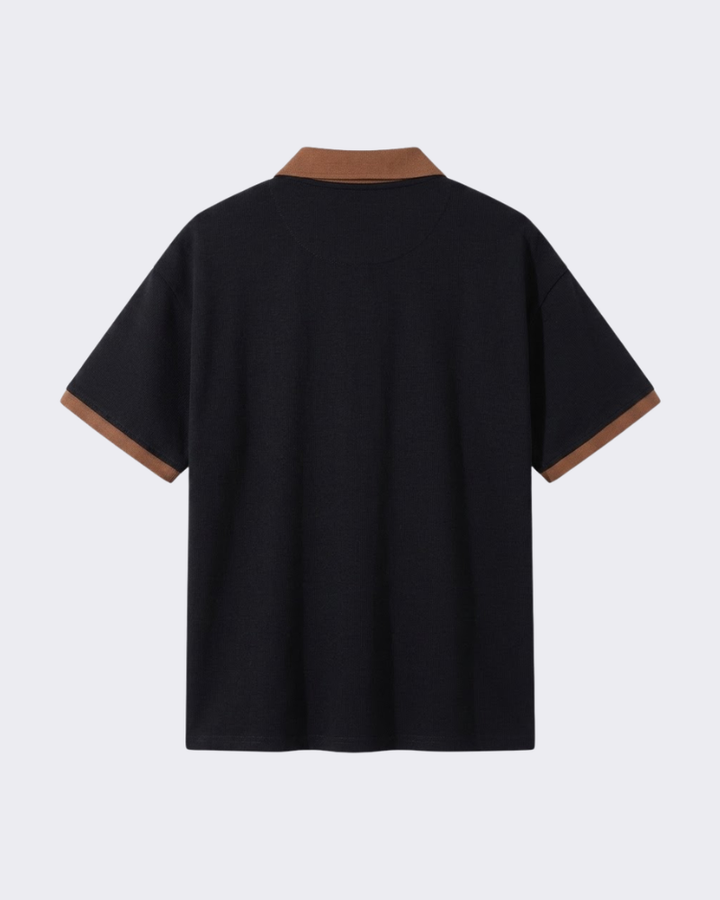 Evan Contrast-Knit Polo Shirt