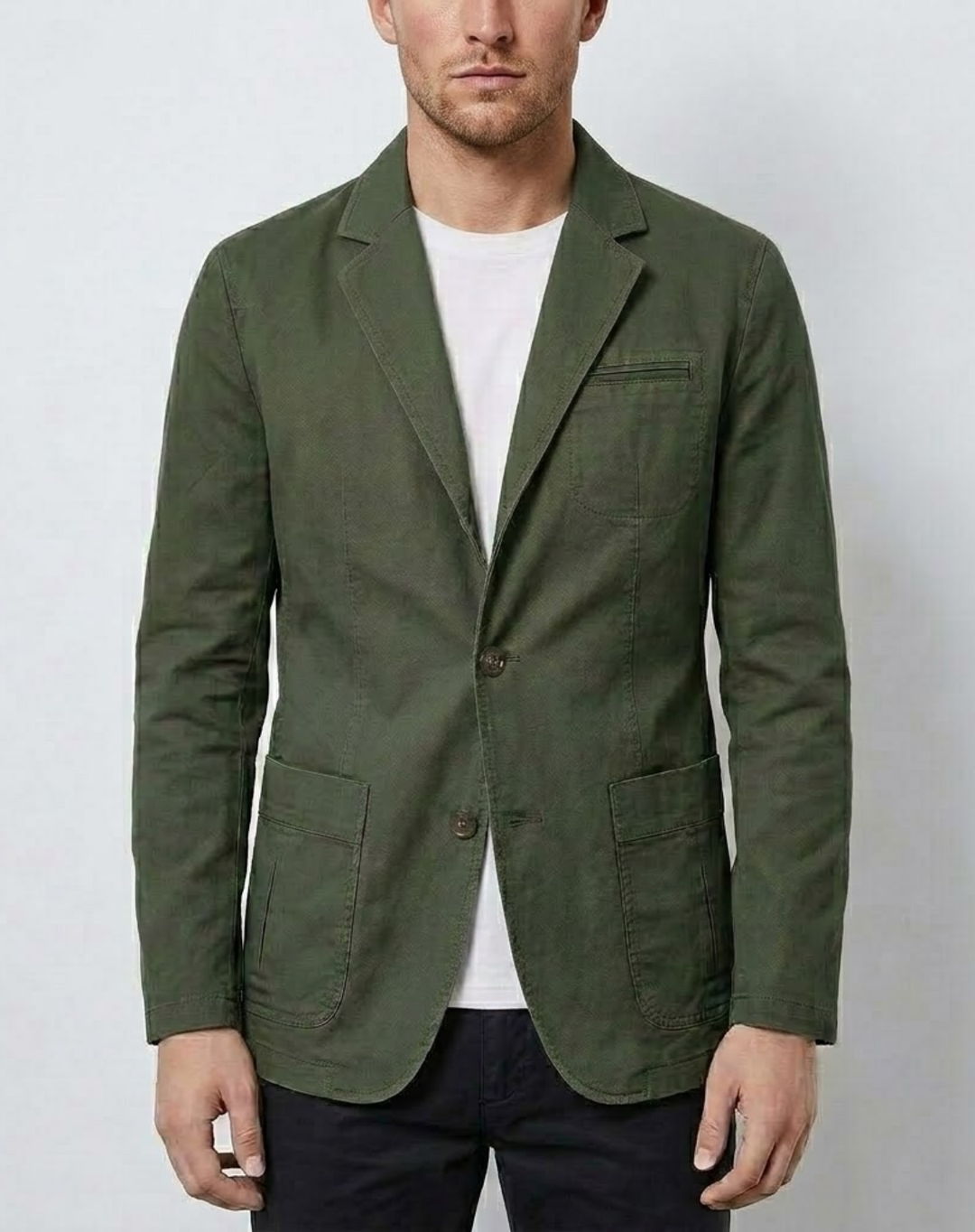 Relaxed Cotton Canvas Button-Front Jacket
