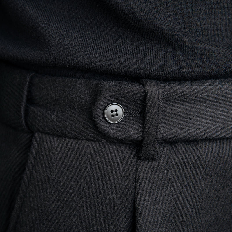 Tailored Herringbone Wool Trousers