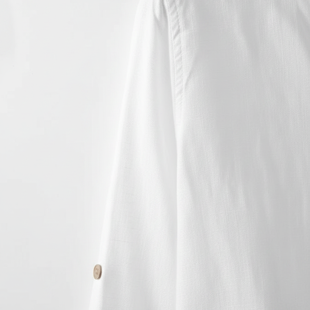 Linen Band Collar Shirt
