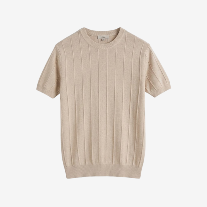 Classic Ribbed Cotton Blend Knit Shirt