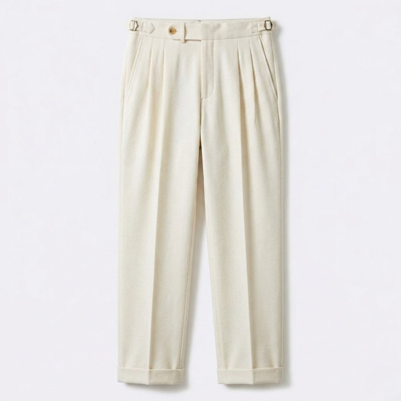 Double Pleat Trousers with Side Adjusters