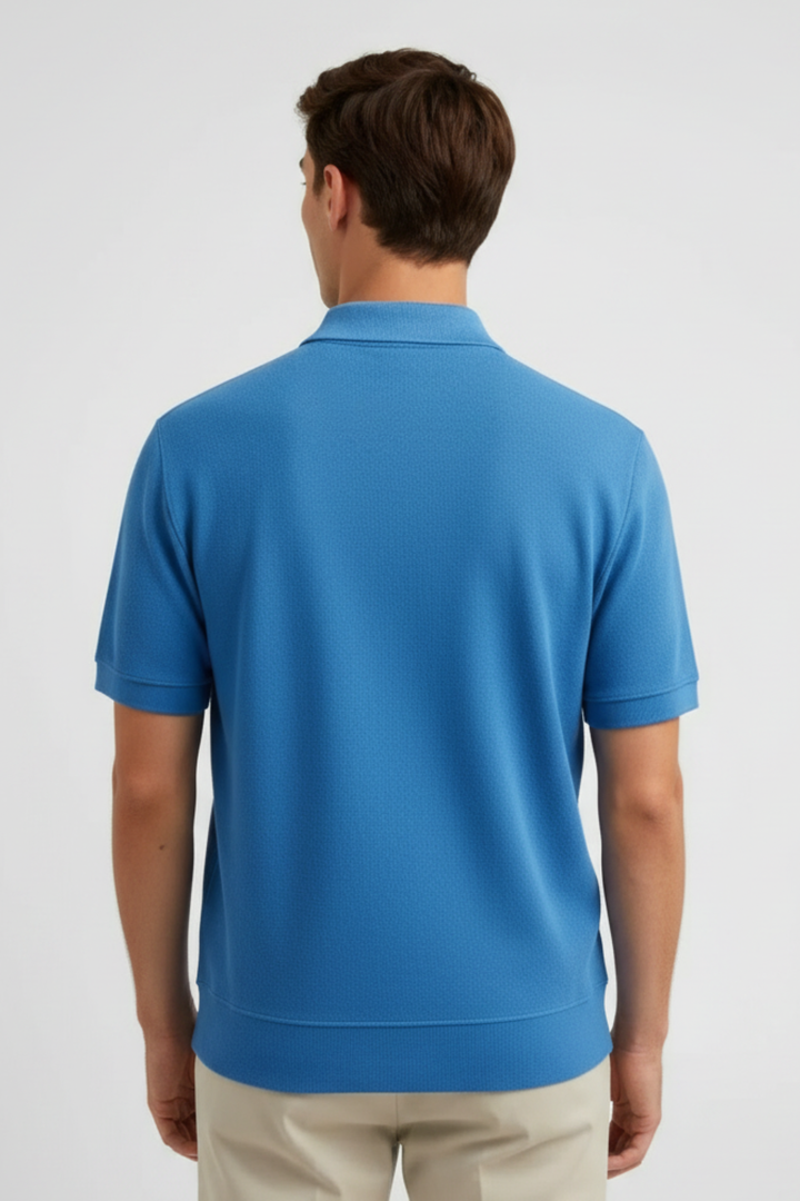 LEON Premium Knit Open-Collar Polo Shirt