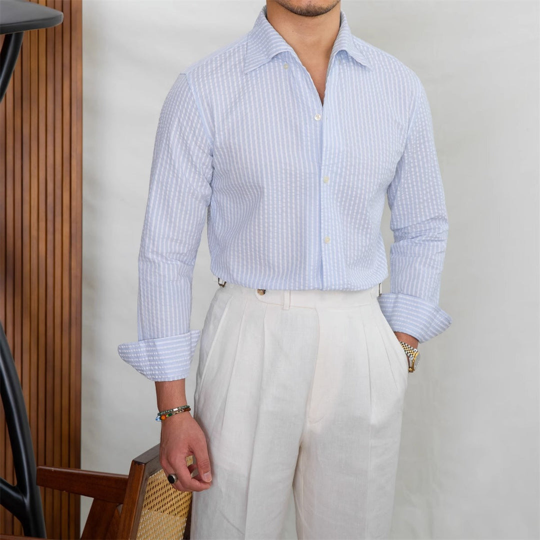 Martino Striped Seersucker Shirt