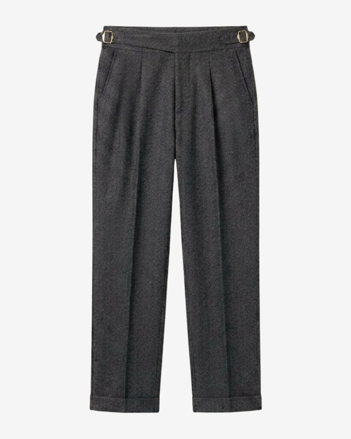 High-Rise Wool Blend Tailored Trousers