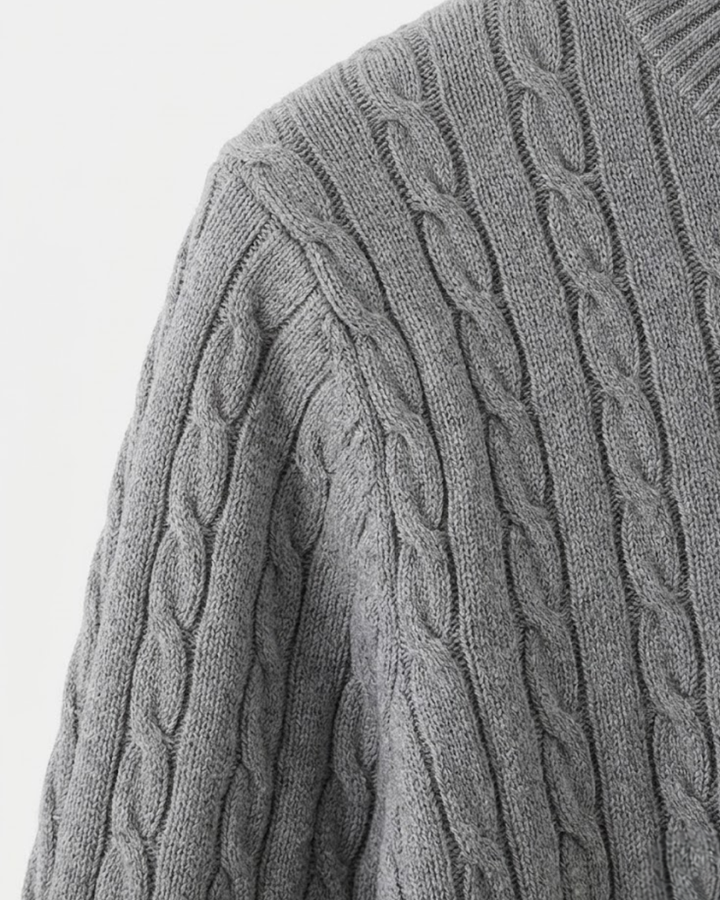Classic Cable Knit Crewneck Sweater