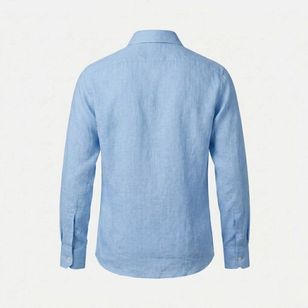 Lightweight Linen Shirt with Spread Collar
