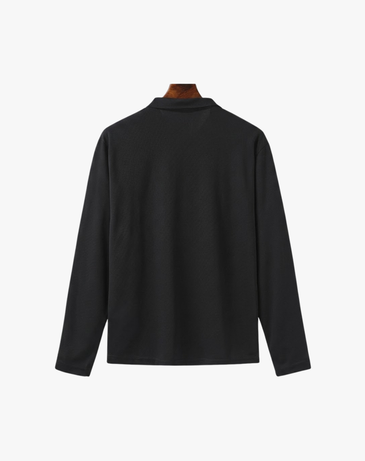 Stretch Knit Polo Shirt with Button Placket