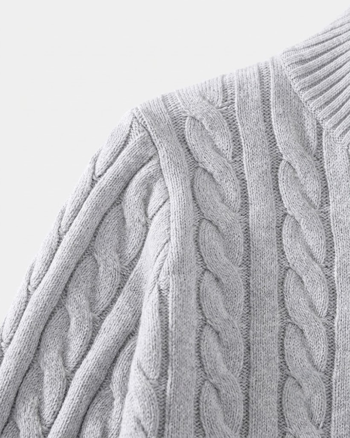Cable Knit Quarter-Zip Sweater