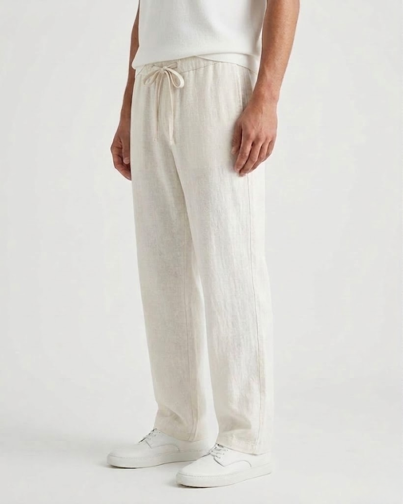 Tailored Pleated Linen Pants