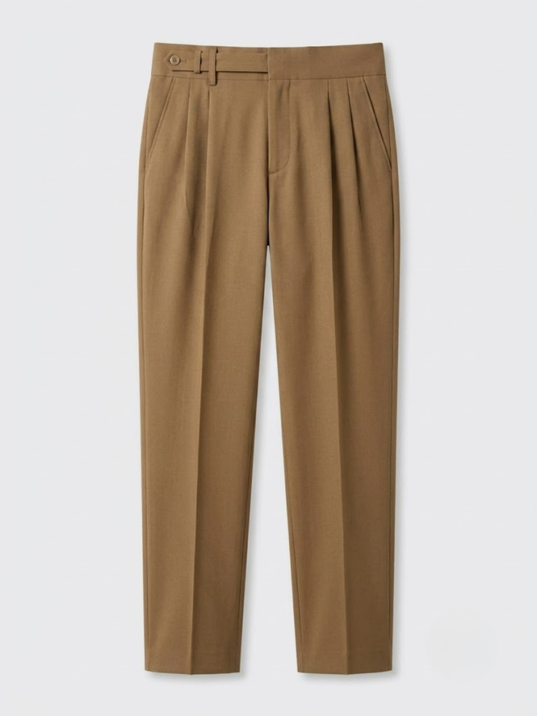 Single Pleat Belted Trousers
