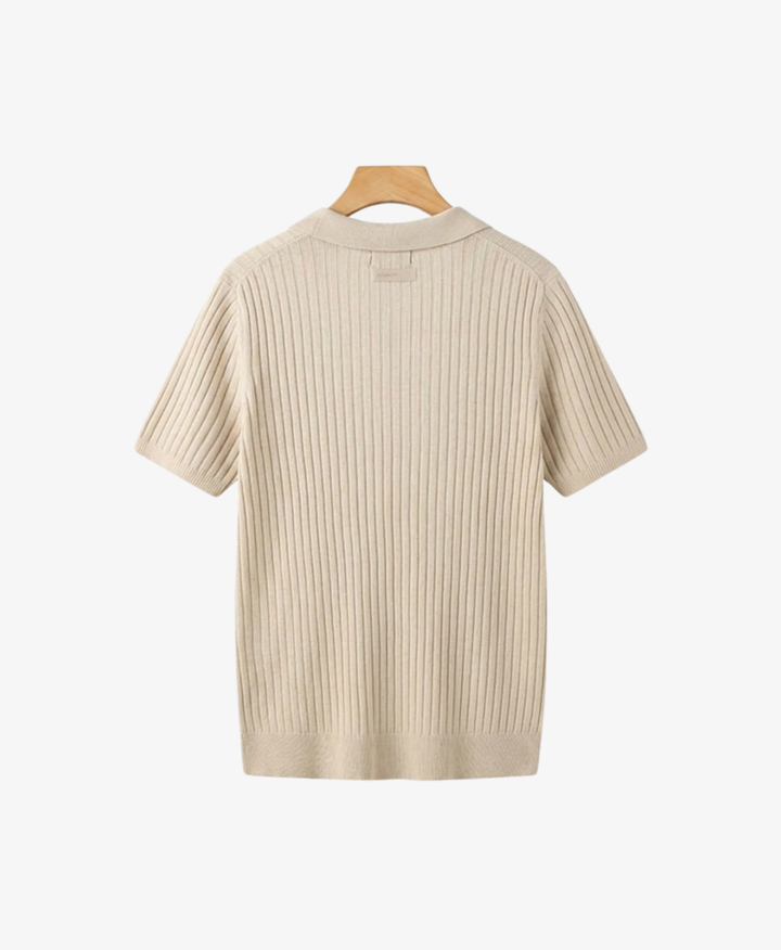 Classic Structured Knit Polo Shirt