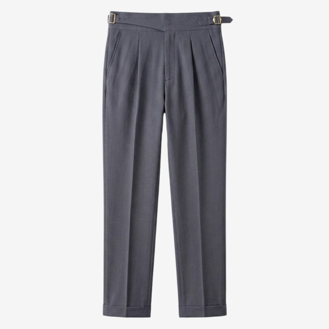 High-Rise Pleated Tailored Trousers