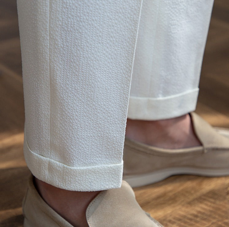 Nicolas Lightweight Seersucker Trousers